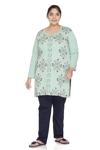 Image of In Love Women's Plus Size Printed Long Tops, Round Neck 3 /4 Sleeve Relaxed Fit Longline T-Shirt Tunic