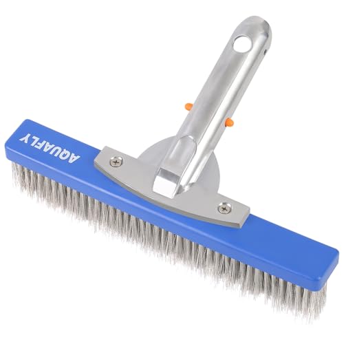 10-Inch Stainless Steel Pool Brush - Heavy Duty Pool Cleaning Brush for Concrete & Gunite Pools, Deep Cleaning Tool for Walls & Floors - Durable Wire Bristle Brush Head