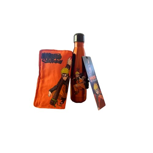 Homadict Naruto - Pack Botella isotérmica + protección manga - Caja decorativa estilo manga - Licencia oficial