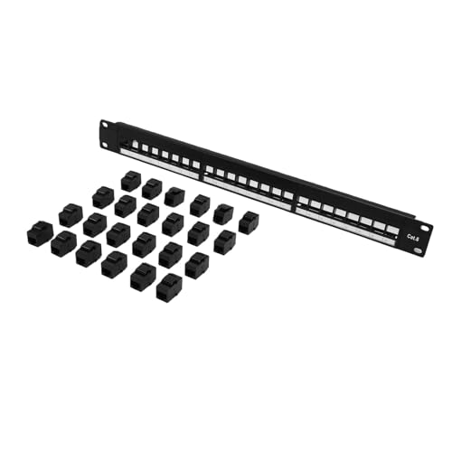 Panel de conexión Cat6 de 24 puertos sin herramientas para rack Ethernet 2
