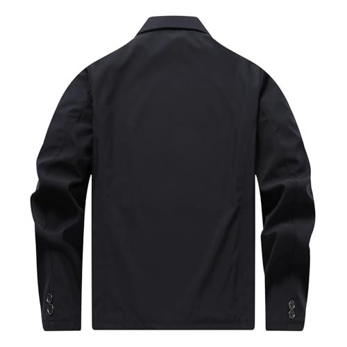 Mens Casual Jacket Button Windbreaker Spring Fall Daily Coat2