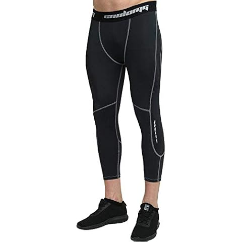 COOLOMG Compression Tights Running Trousers Training Fitness Sport Quick Drying for Men Black XXL Cover