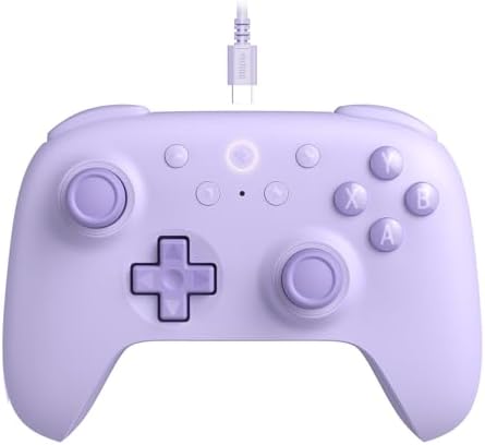 8BitDo Ultimate 2C Windows PC および Android 用有線コントローラー。1000Hz ポーリング レート、ホール効果ジョイスティックとホール トリガー、再マッピング可能な L4/R4 バンパーを搭載 (Purple)