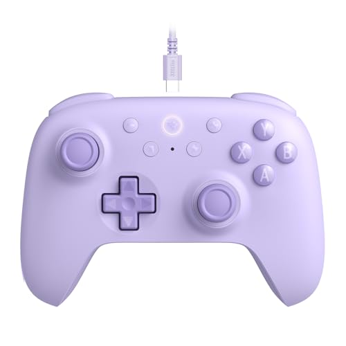 8Bitdo Ultimate 2C Wired Controller for Windows PC and Android, with 1000Hz Polling Rate, Hall Effect Joysticks and Hall Triggers, and Remappable L4/R4 Bumpers (Purple)