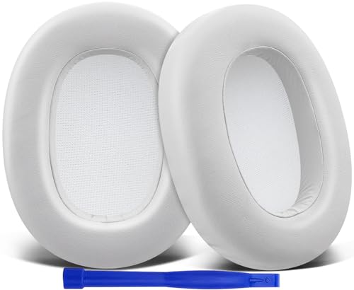 Image of SOULWIT Protein Leather Replacement Earpads for Sony ULT WEAR /WH-ULT900N (WHULT900N) Over-Ear Noise Canceling Headphones, Ear Pads Cushions with Noise Isolation Foam - ULT WEAR PL White