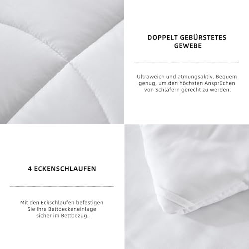 WONGS BEDDING Bettdecke 135x200 - Bettdecke Ganzjahresdecke 300 GSM Steppdecke135x200 Pflegeleicht & Atmungsaktiv Schlafdecke mit 1… – Ansicht 5