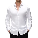 WARHORSEE Mens Silk Satin Dress Shirts...