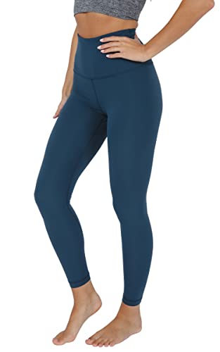 Yogalicious Leggings para mujer con tecnología desnuda suave de cintura alta, Ocean Silk 25", Medium Cover