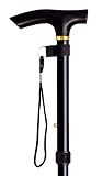  Bastón muletilla Caminar Aluminio Plegable y Ajustable en Altura 84-92cm, Color Negro puño Soft (657)