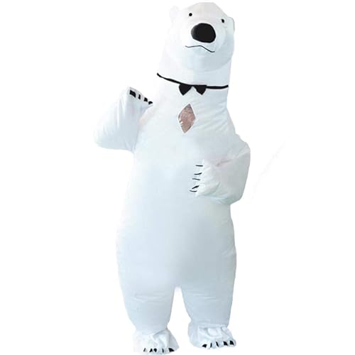 ZISUEX Inflatable Polar Bear Costume Adult Polar Bear Blow up Suit Inflatable Costume Adult Halloween Costume inflatable Animal Suit for Men bear costume adult