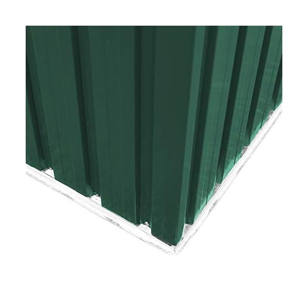 ZeoTioo Geräteschuppen Gerätehaus Metall 204x132x185 cm Gartenschuppen grün Gartenhaus – Bild 8