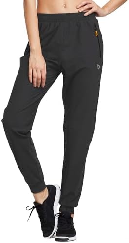 baleaf Jogginghose Damen Jogginghose Leicht Sporthose lang Trainingshose Atmungsaktiv Laufhose schnelltrocknend Jogginghose Reißverschlusstasche Sommer