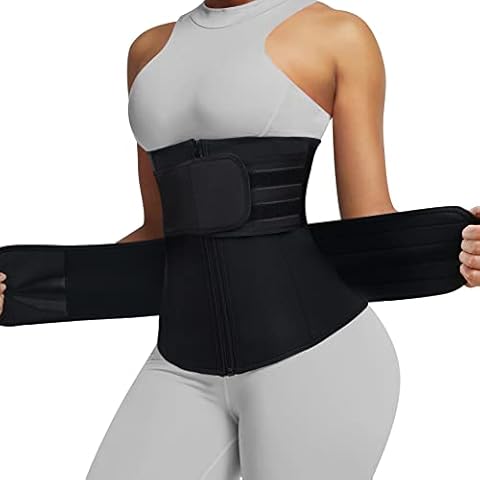 Bafully Unterbrust Korsett Waist Trainer Cincher Sports Taillenformer Bauchweg Gürtel Neoprone Taillenmieder Body Shaper (Schwarz, M) Cover