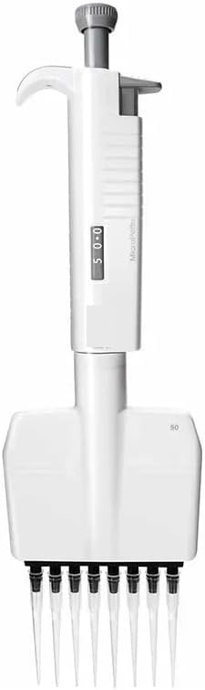 Manual Eight Adjustable Pipette Laboratory Multi-Channel Pipettor 0.5-10μl/5-50μl/50-300μl Pippetes(5-50μl)