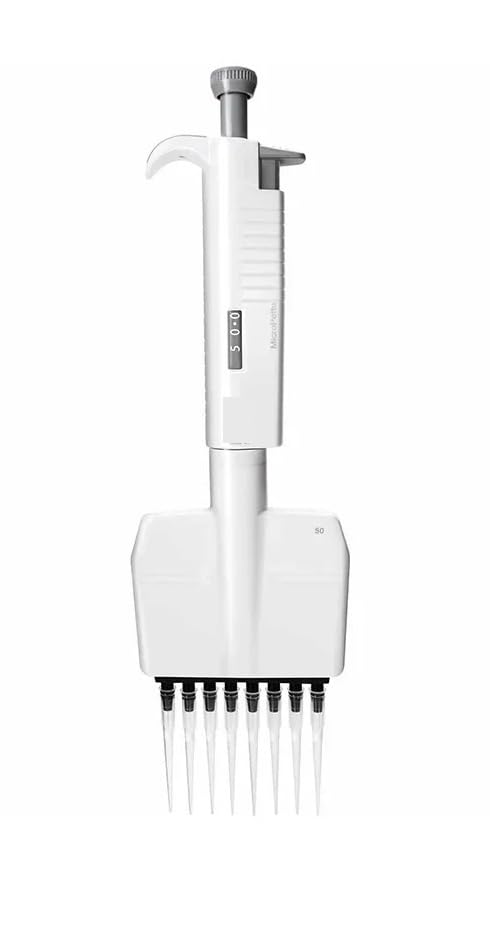Electric Pipette, Manual Eight Adjustable Pipette Laboratory Multi-Channel Pipettor 0.5-10μl/5-50μl/50-300μl Pippetes(0.5-5ml)