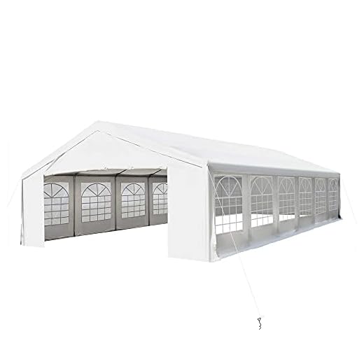 Outsunny 20' x 40' Large Party Tent Wedding & Carport with Removable Sidewalls and Double Doors, Heavy Duty Canopy Tent Sun Shade Shelter, for Parties, Wedding, Outdoor Events, BBQ, White