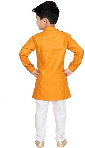 Image of Oner Boys Ethnic wear Kurta Pajama Dress Set (N-101) (Orange, 8-9 Years)