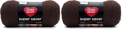Image of RED HEART Super Saver Yarn, Coffee (Pack of 2)