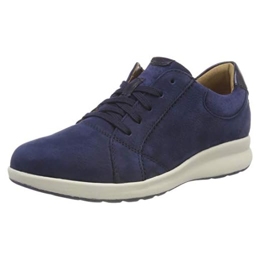 Clarks Un Adorn Lace, Zapatos de Cordones Derby para Mujer, Azul (Navy Combi), 41.5 EU