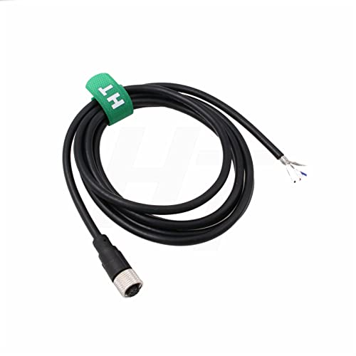 Hangton M12 A Coding 4 Pin Female Actuator Sensor Signal Cable To Bare Wire For Industrial Controls Automation, Device Network Devicenet, Canopen, Io Link, Profibus 2M #TOP6