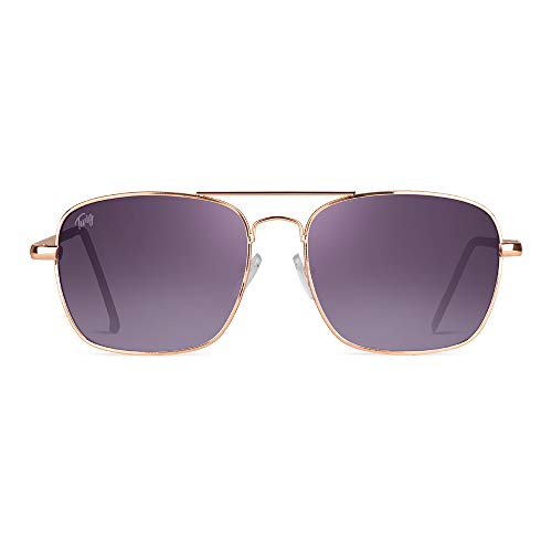 TWIG gafas de sol RUSKIN [Premium] hombre/mujer metal rectangulares (BLACK SMOKE)