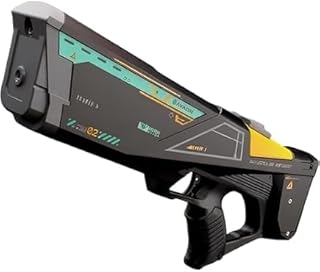 مسدس ماء كهربائي للأطفال والبالغين بفوهتين مزدوجتين، رشاش عالي الضغط، لعبة ممتعة للنشاطات الخارجية (أسود)