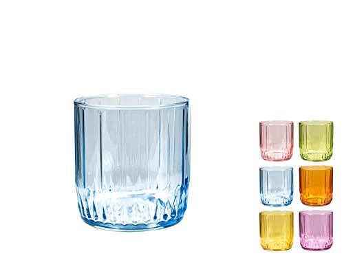 PASABAHCE Leia Set 6 Bicchieri in Vetro, Colori Assortiti 26cl