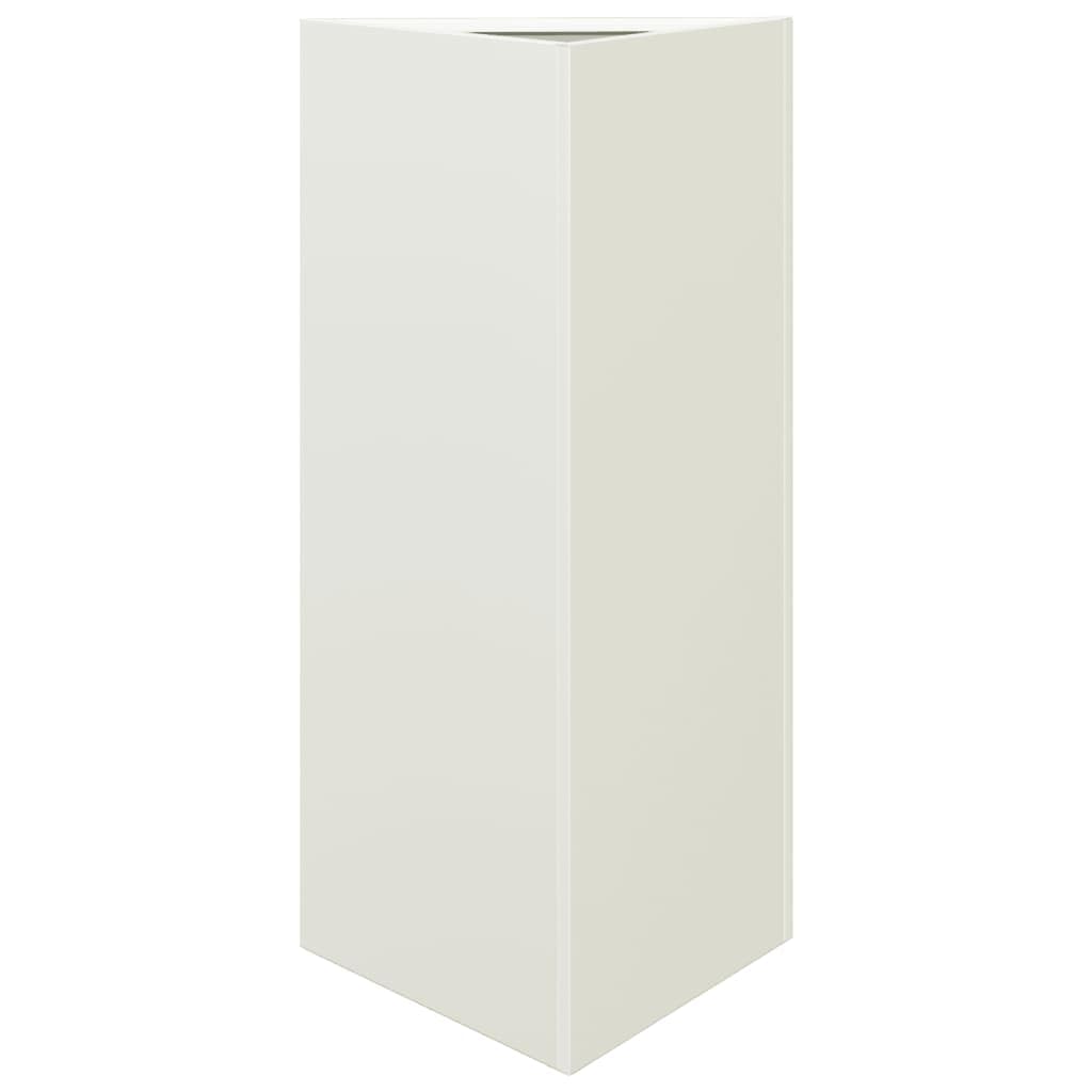 vidaXL Fioriere 2 pz Bianche Triangolari 40x34,5x75 cm in Acciaio, fioriera, fioriera da Patio, Vaso Fiori da Esterni, fioriera da Esterno