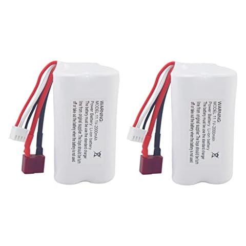 sea jump 2PCS 11.1V 2000mAh T Plug Lithium Battery for R608 2104 210E 200E Brushless High Speed Water Cooling RC Speedboat Electric RC Boat Model Tumbler Toy Boat Battery Cover