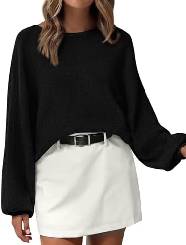 KIRUNDO Oversized Sweaters for Women 2025 Fall Outfits Boat Neck Batwing Long Sleeve Casual Knit Pullover Tops Winter Clothes