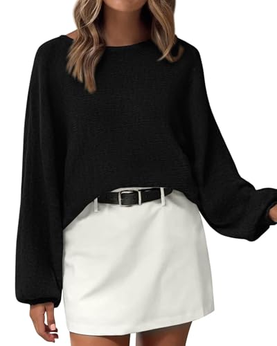 KIRUNDO Fall Sweaters for Women 2026 Oversized Boat Neck Tops - image 1