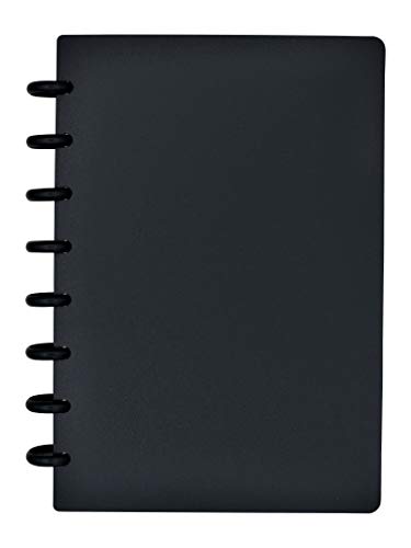 Eleven Discs Discbound Notebook, Junior Size, 1mm Poly Cover, Heavyweight Paper, 50 Dot Grid Sheets (Black)