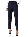 Kaffe Women's Trousers Regular Fit Zipper Fastening Cropped Length Straight Legs Pantalones, Midnight Marine, 46 De Las Mujeres
