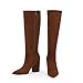 Modatope Brown Suede Knee High Boots for Women Suede Pointed Toe Chunky High Heel Tall Womens Fashion Fall Knee High Boots Size 8.5