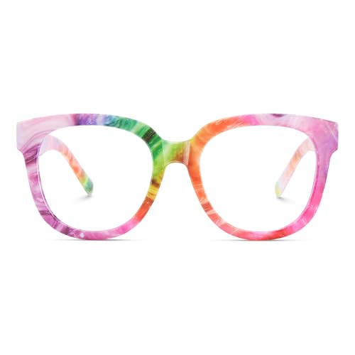Image of Zeelool Oversized Blue Light Glasses for Women Square Candy Eyeglasses Stylish Full Rim Designer Eyewear Anti Eyestrain & UV JGP049594-13B