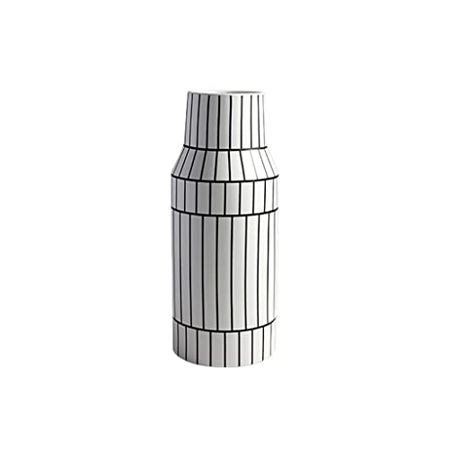 Vase en céramique moderne salon grand vase géométrique à rayures 50cm