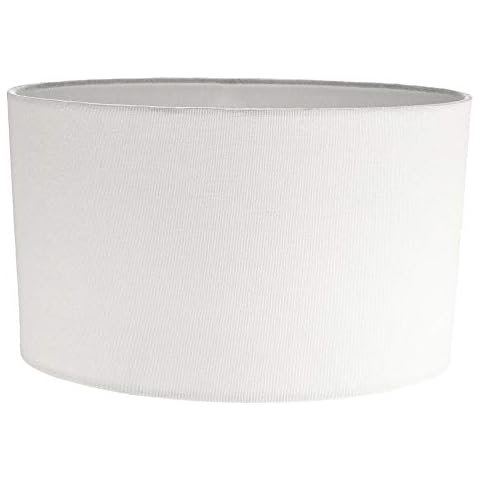 Pantalla para lámpara ovalada de tela de lino blanco marfil - 30 cm por Happy Homewares Cover