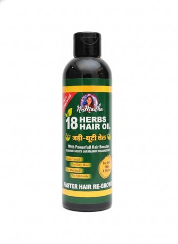18 Herbs Hair Oil for Hair Growth, Anti Hair Fall & Dandruff, Ayurvedic Jatamansi Oil, 200 ml