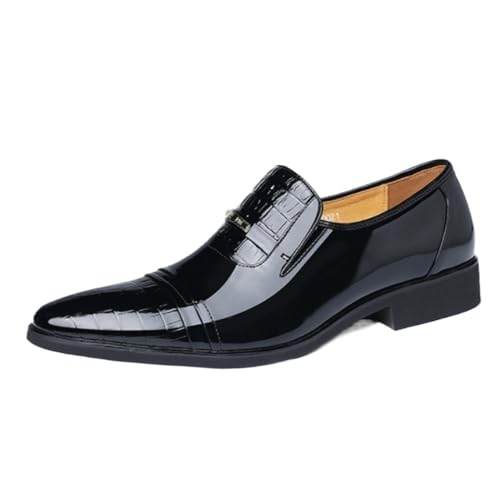 Men's Casual Dress Shoes Fashion Gradient Color Men Dress Shoes Slip on Leather Shoes Point Toe Business Casual Formal Shoes for Wedding Anti-Slip Low Top Non Slip Prom