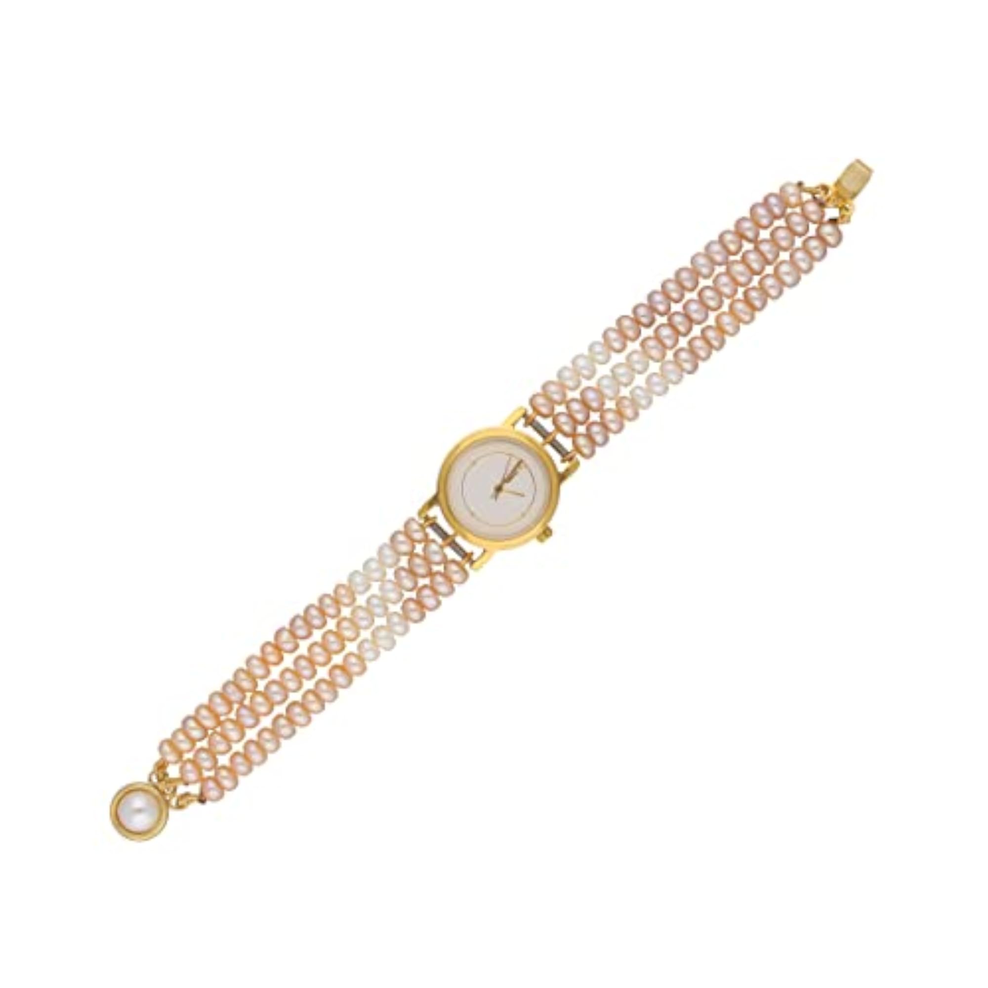 Waheeda 3 Lines Pearl Wrist Watch, Elegant Design