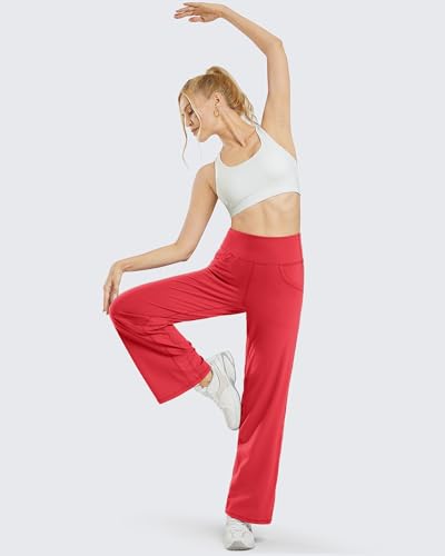 Image of Promover Wide Leg Pants Woman Yoga Pants with Pockets Stretch Loose Casual Lounge Sweatpants Petite /Regular /Tall