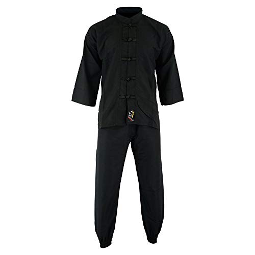 Tenue de Kung Fu microfibre ultra claire Playwell Elite noire 150cm légère