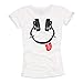 Produktbild MAKAYA Lustiges Hip Hop Shirt für Mädchen - Kopfhörer mit Zunge - Top Weiß mit Aufdruck Print Headphones Größe M