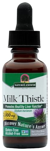 Natures Answer Milk Thistle Extract | Promotes Healthy Liver Function | Cleanse and Detox Supplement | Non-GMO Kosher Certified & Gluten-Free 1oz
