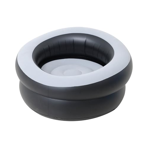 TRADY Inflatable Air Lounge Chair – Lightweight, Portable Black & Gray Seat, Durable PVC Material, Quick Setup and Deflate, Ideal for Indoor and...