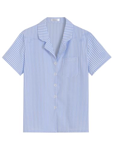 Latuza Women's Seersucker Cotton Summer Pajama Set Button Down Pj Set2