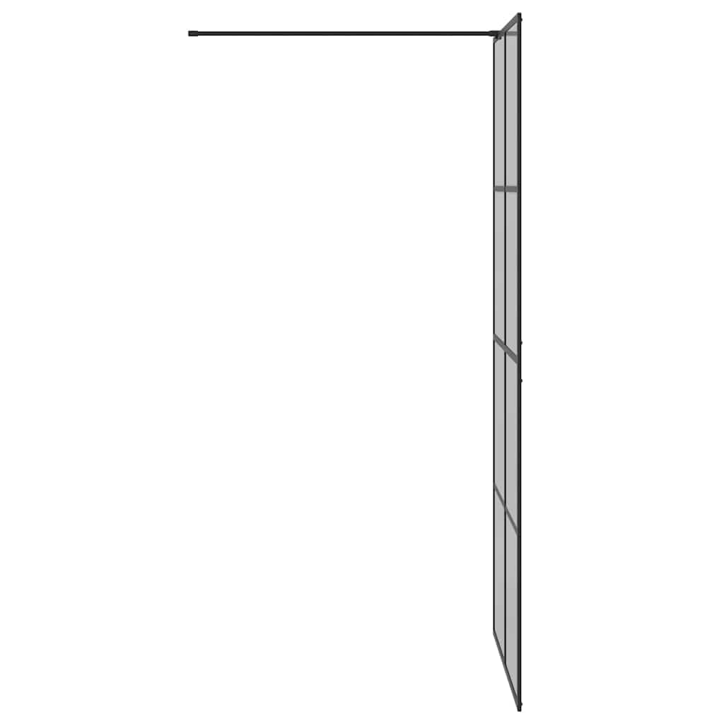 Ścianka prysznicowa Walk-in, czarna, 90 x 195 cm, szkło hartowane z aluminiową ramą, regulowana od 89 do 90 cm, uchwyt 100 cm do nowoczesnej łazienki i ochrona przed pryskaniem