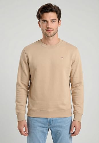 Tommy Jeans Herren TJM Reg S Flag Crew EXT Dm0Dm20741 Pullover-Sweatshirt, BEIGE (Gulf Sand), XL