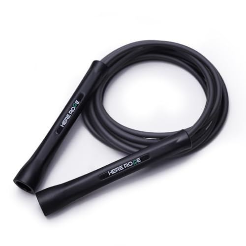 Hererope 6MM PVC Jump Rope for Men & Women Fitness, Speed, Tricks, Cardio Training, Boxing Jump Rope with Unbreakable Handles and Non-Kinking Skipping Rope, Adjustable Jumprope for Indoor Outdoor