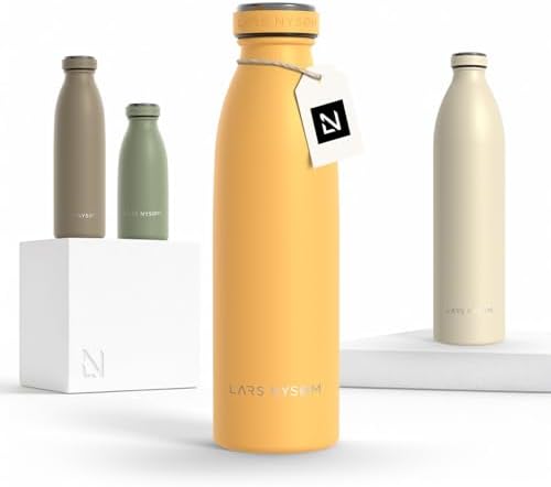 LARS NYSØM Trinkflasche 500ml - Trinkflasche Edelstahl - Thermosflasche | Hält 12h warm und 24h kalt - Auslaufsichere Wasserflasche - Kohlensäure geeignet - Doppelwandig - Für Spor